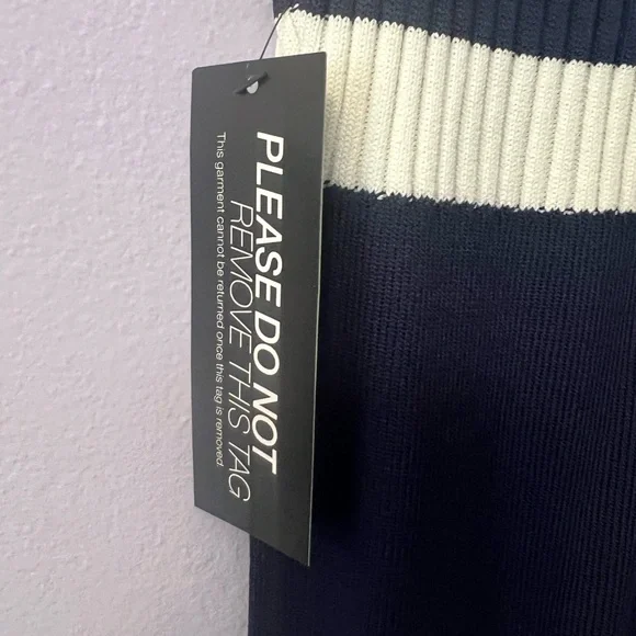 NY&Co Navy and White Striped Ribbed Tank Dress - Picture 5 of 6